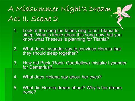 A Midsummer Night’s Dream Act II: Scene ii Summary & Analysis .